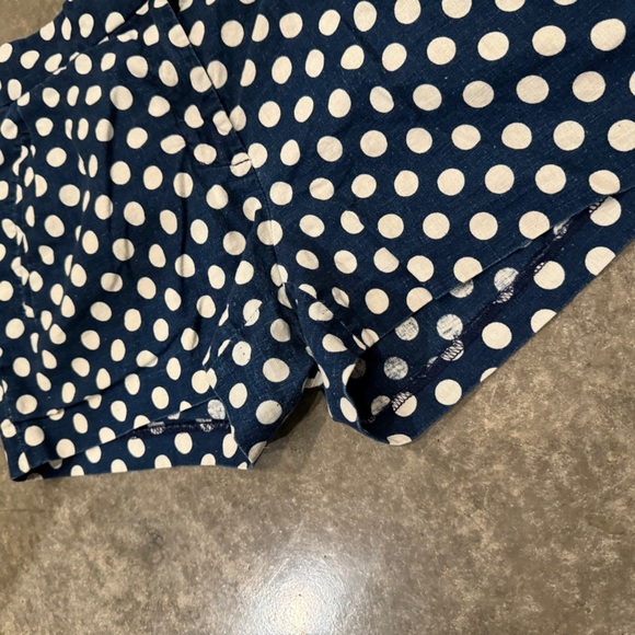 J. CREW | Indigo Polka Dot Linen Cotton Shorts Navy - Picture 5 of 6